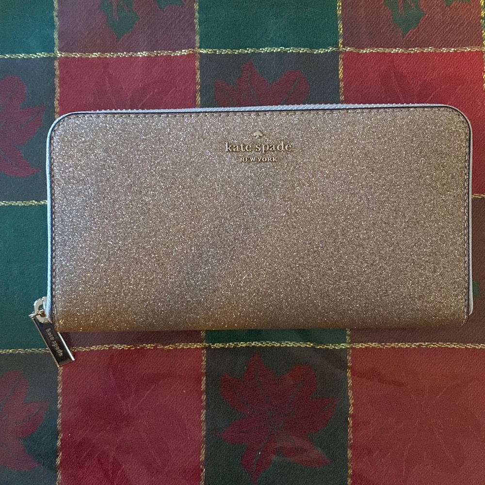 Rose Gold zip wallet